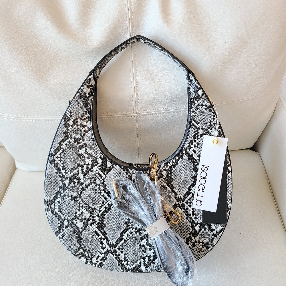 Isabelle - NWT - PETA approved Vegan snake print purse